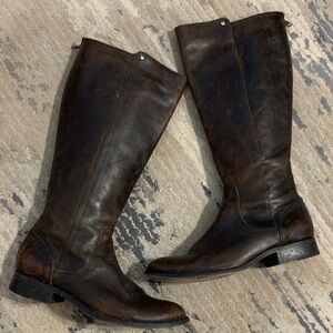 Frye Chestnut Brown Leather Knee-High Boots